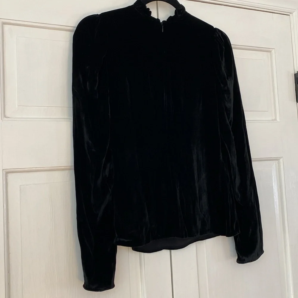 Ulla Johnson Marlene Velvet Blouse Black‎ Size 2 Noir Matches Veronica Pants